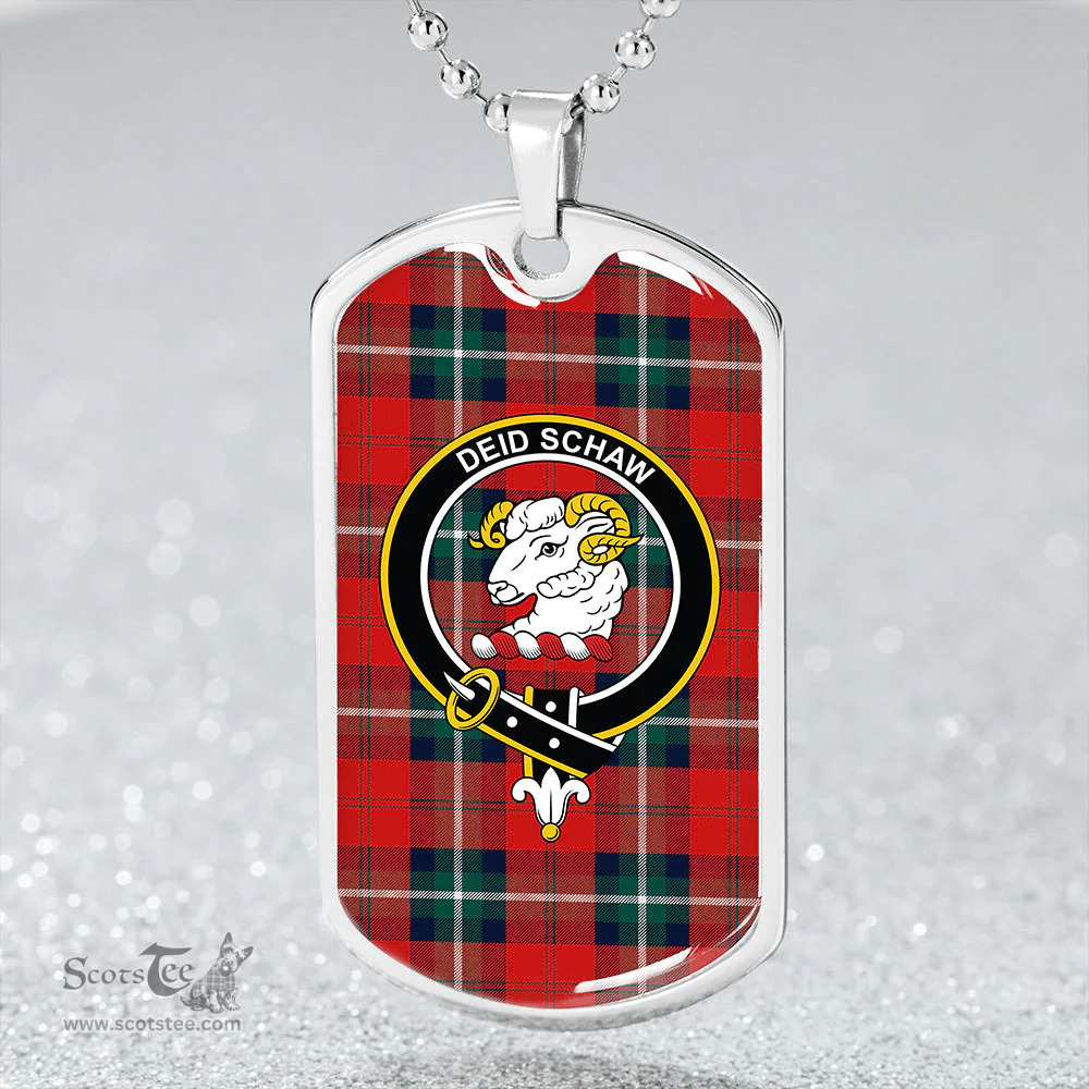 ScottishPlaid Ruthven Modern Clan Tartan Dog Tag Necklace - Crest Classic Scottish Plaid Tartan Plaid