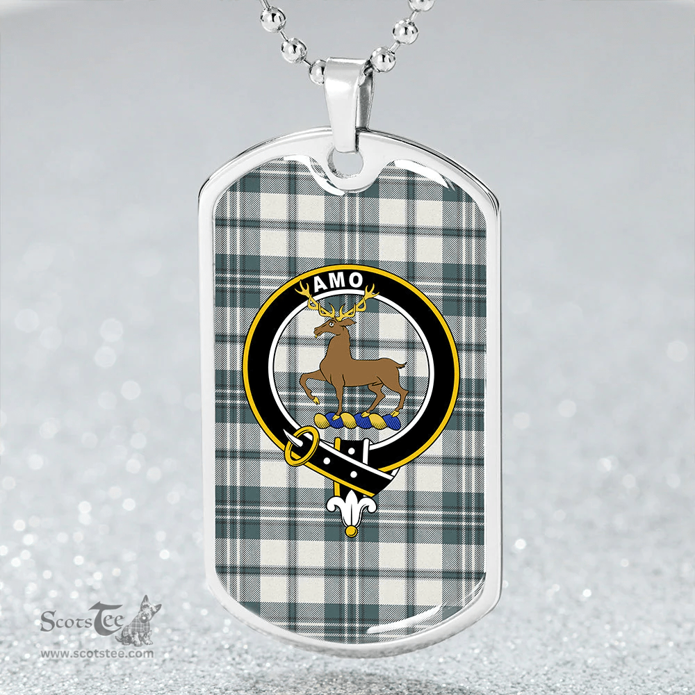 ScottishPlaid Scott Dress Turquoise Weathered Clan Tartan Dog Tag Necklace - Crest Classic Scottish Plaid Tartan Plaid