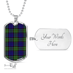 Scottish Newman Clan Tartan Dog Tag Necklace - Classic Scottish Plaid Tartan Plaid