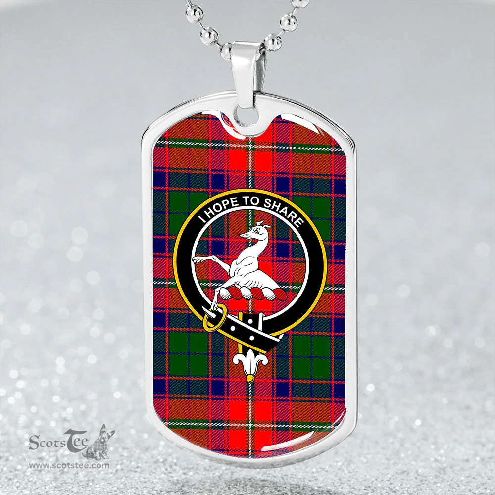 ScottishPlaid Riddell Clan Tartan Dog Tag Necklace - Crest Classic Scottish Plaid Tartan Plaid