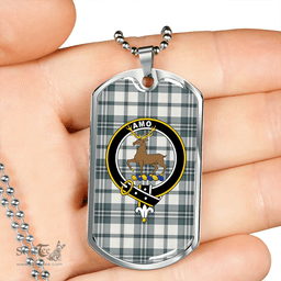 ScottishPlaid Scott Dress Turquoise Weathered Clan Tartan Dog Tag Necklace - Crest Classic Scottish Plaid Tartan Plaid