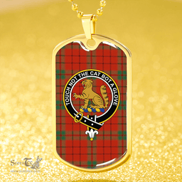 ScottishPlaid MacPherson Grant Ancient Clan Tartan Dog Tag Necklace - Crest Classic Scottish Plaid Tartan Plaid