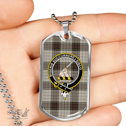 ScottishPlaid MacMillan #3 Weathered Clan Tartan Dog Tag Necklace - Crest Classic Scottish Plaid Tartan Plaid