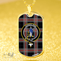 ScottishPlaid Montgomery Colin Ancient Clan Tartan Dog Tag Necklace - Crest Classic Scottish Plaid Tartan Plaid