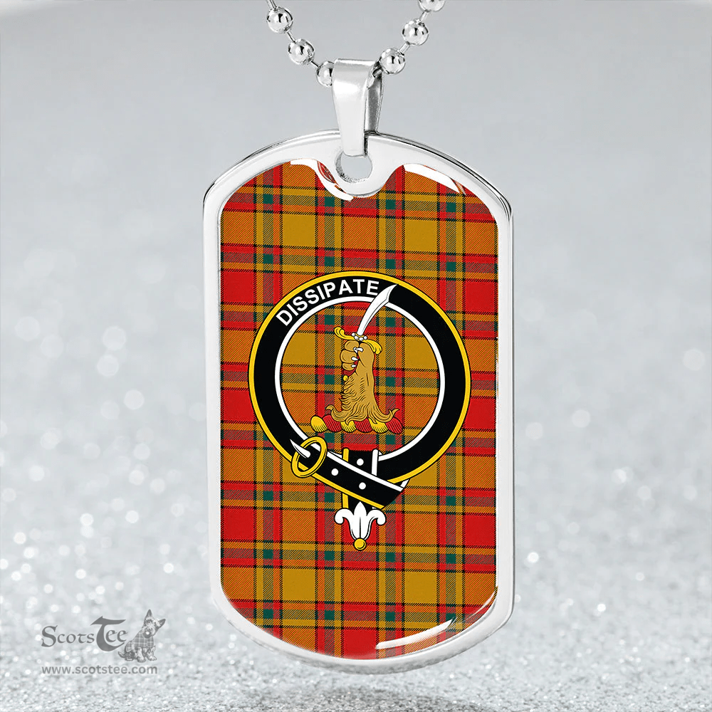 ScottishPlaid Scrimgeour of Glassary Modern Clan Tartan Dog Tag Necklace - Crest Classic Scottish Plaid Tartan Plaid