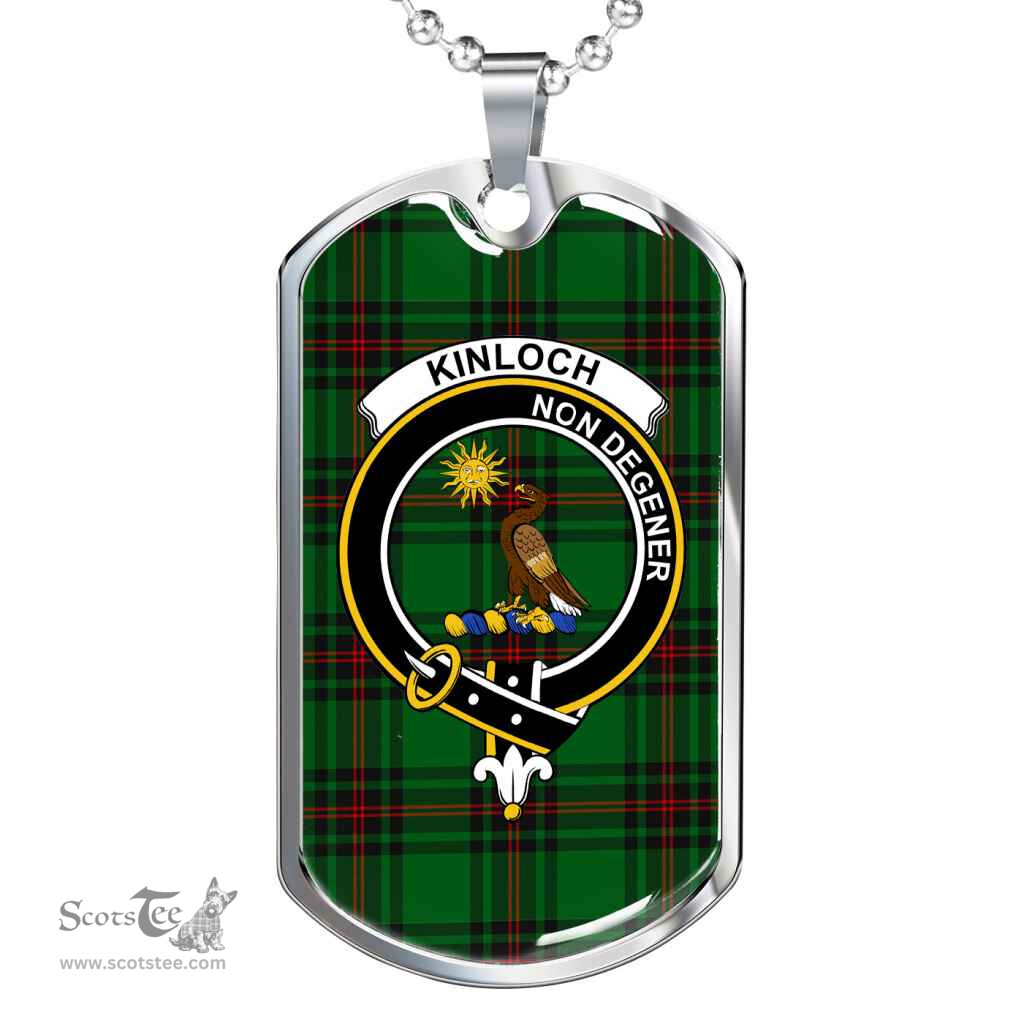 Scottish Kinloch Clan Tartan Dog Tag Necklace - Crest Classic Scottish Plaid Tartan Plaid