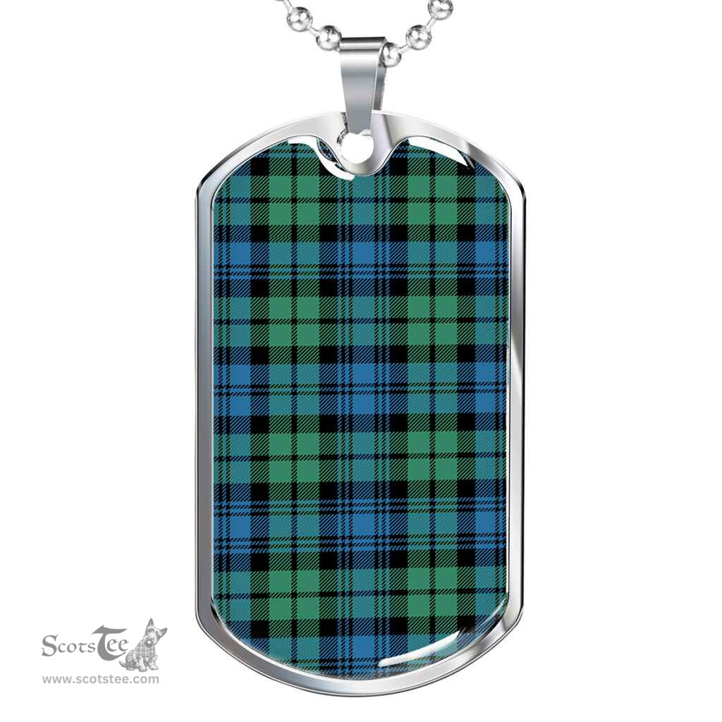 Scottish Campbell Ancient 01 Clan Tartan Dog Tag Necklace - Classic Scottish Plaid Tartan Plaid