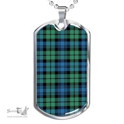 Scottish Campbell Ancient 01 Clan Tartan Dog Tag Necklace - Classic Scottish Plaid Tartan Plaid