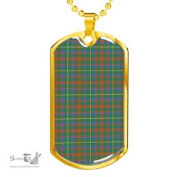 Scottish MacKintosh Hunting Ancient Clan Tartan Dog Tag Necklace - Classic Scottish Plaid Tartan Plaid