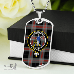 ScottishPlaid Montgomery Colin Ancient Clan Tartan Dog Tag Necklace - Crest Classic Scottish Plaid Tartan Plaid