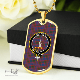 ScottishPlaid MacIntyre of Littleport Modern Clan Tartan Dog Tag Necklace - Crest Classic Scottish Plaid Tartan Plaid