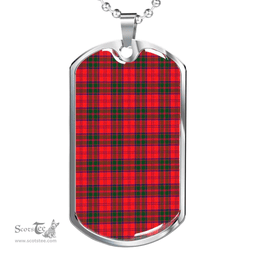 Scottish Drummond Modern Clan Tartan Dog Tag Necklace - Classic Scottish Plaid Tartan Plaid