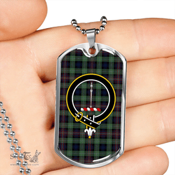 ScottishPlaid Rankin #3 Modern Clan Tartan Dog Tag Necklace - Crest Classic Scottish Plaid Tartan Plaid