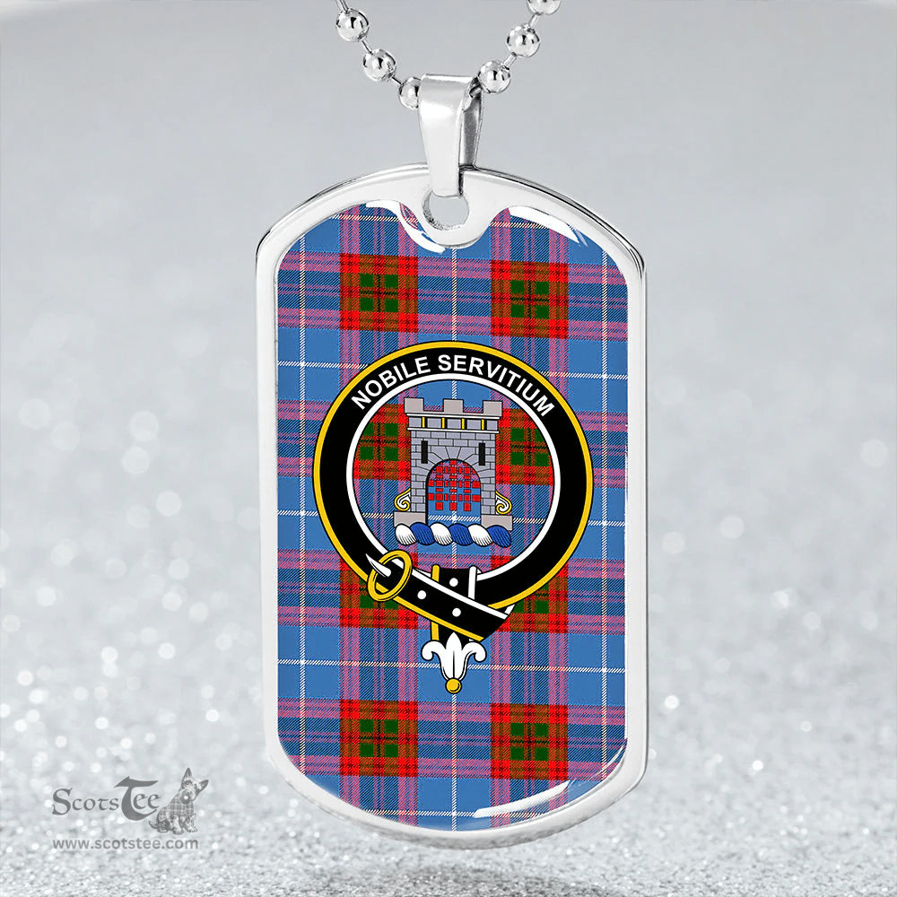 ScottishPlaid Spalding Clan Tartan Dog Tag Necklace - Crest Classic Scottish Plaid Tartan Plaid