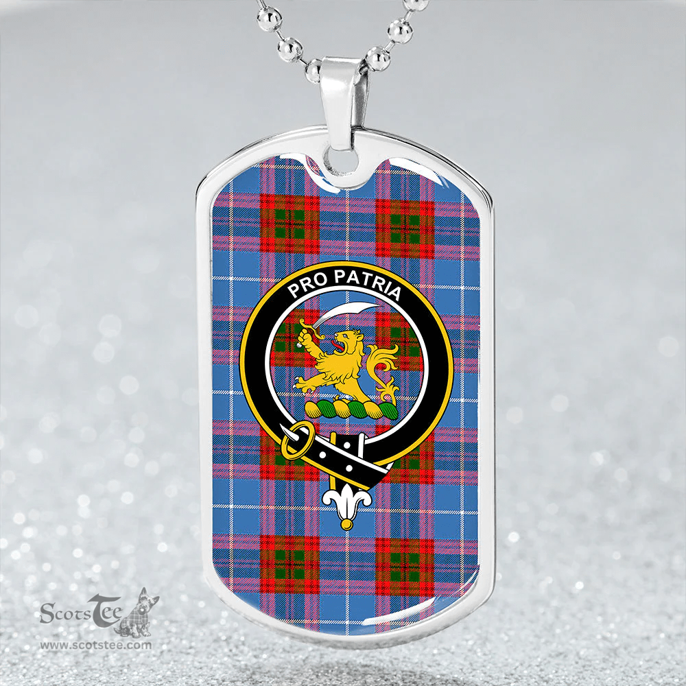 ScottishPlaid Newton Clan Tartan Dog Tag Necklace - Crest Classic Scottish Plaid Tartan Plaid