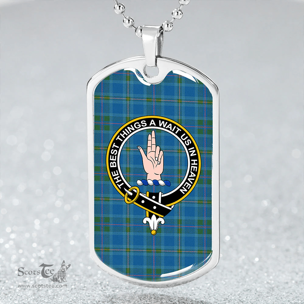 ScottishPlaid Miller # 2 Ancient Clan Tartan Dog Tag Necklace - Crest Classic Scottish Plaid Tartan Plaid