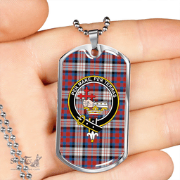 ScottishPlaid MacDonald Dress; Irish Ancient Clan Tartan Dog Tag Necklace - Crest Classic Scottish Plaid Tartan Plaid
