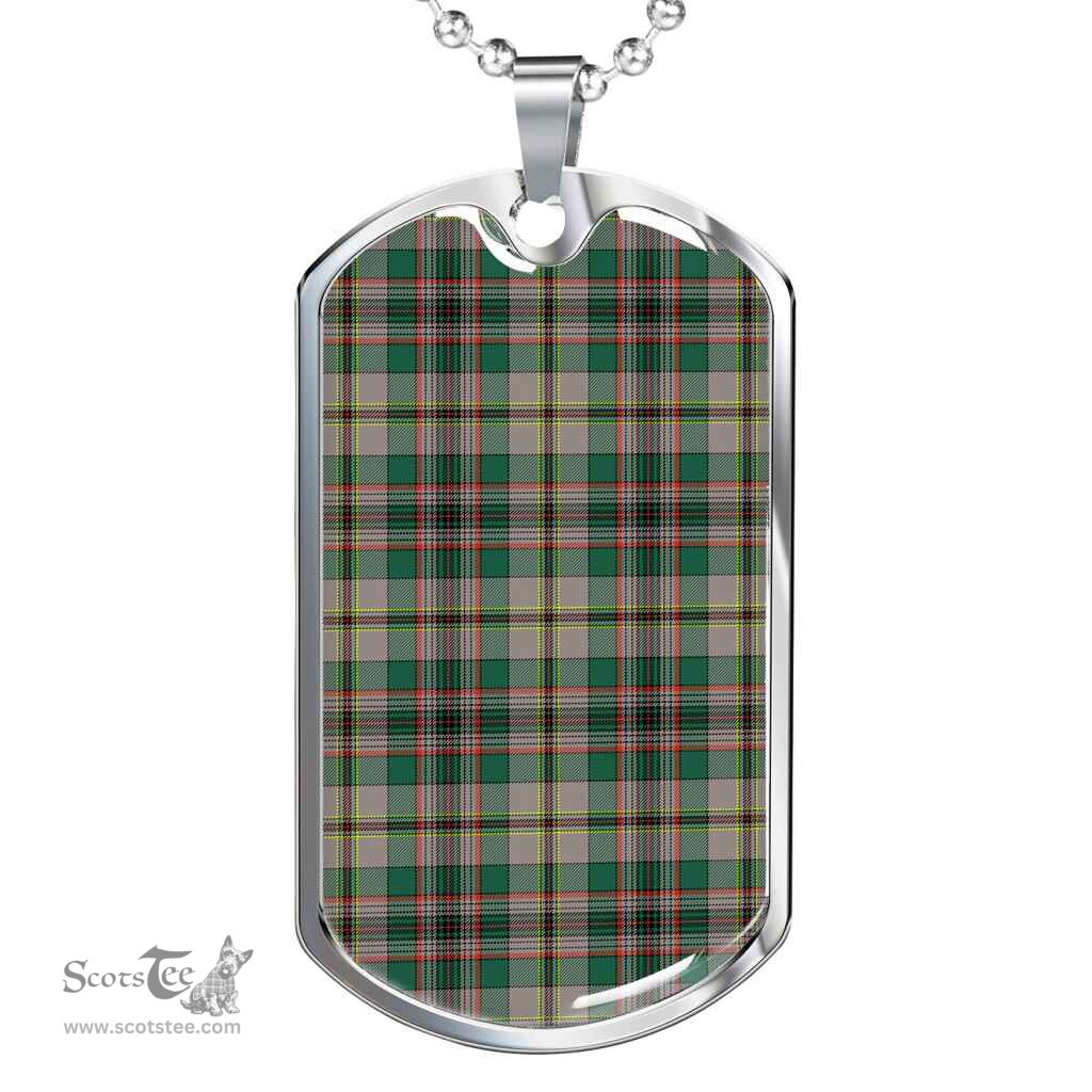 Scottish Craig Ancient Clan Tartan Dog Tag Necklace - Classic Scottish Plaid Tartan Plaid