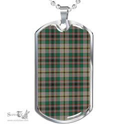 Scottish Craig Ancient Clan Tartan Dog Tag Necklace - Classic Scottish Plaid Tartan Plaid