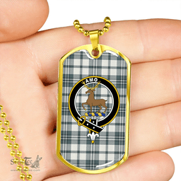 ScottishPlaid Scott Dress Turquoise Weathered Clan Tartan Dog Tag Necklace - Crest Classic Scottish Plaid Tartan Plaid
