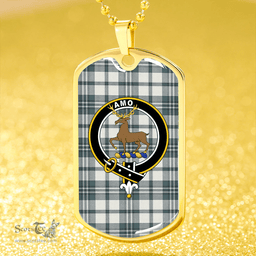 ScottishPlaid Scott Dress Turquoise Weathered Clan Tartan Dog Tag Necklace - Crest Classic Scottish Plaid Tartan Plaid