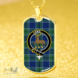ScottishPlaid Scott Green (Sir Walter) Modern Clan Tartan Dog Tag Necklace - Crest Classic Scottish Plaid Tartan Plaid