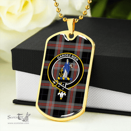 ScottishPlaid Montgomery Colin Ancient Clan Tartan Dog Tag Necklace - Crest Classic Scottish Plaid Tartan Plaid