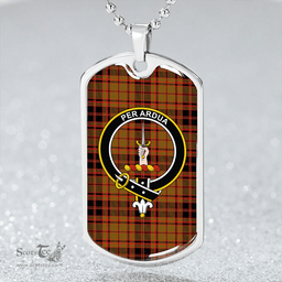 ScottishPlaid MacIntyre Strathfillan Ancient Clan Tartan Dog Tag Necklace - Crest Classic Scottish Plaid Tartan Plaid