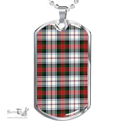 Scottish MacDuff Dress Modern Clan Tartan Dog Tag Necklace - Classic Scottish Plaid Tartan Plaid