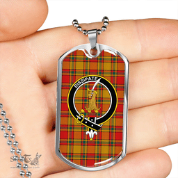 ScottishPlaid Scrimgeour of Glassary Modern Clan Tartan Dog Tag Necklace - Crest Classic Scottish Plaid Tartan Plaid