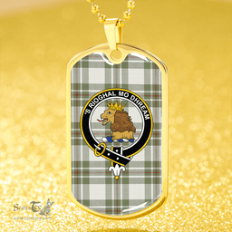 ScottishPlaid MacGregor Dress Green (Gregor Dress Green) Weathered Clan Tartan Dog Tag Necklace - Crest Classic Scottish Plaid Tartan Plaid