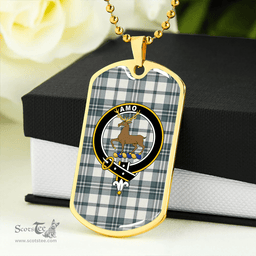 ScottishPlaid Scott Dress Turquoise Weathered Clan Tartan Dog Tag Necklace - Crest Classic Scottish Plaid Tartan Plaid
