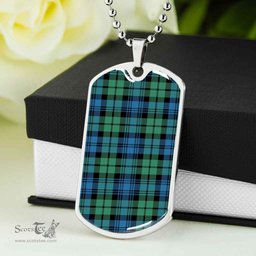 Scottish Campbell Ancient 01 Clan Tartan Dog Tag Necklace - Classic Scottish Plaid Tartan Plaid