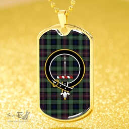 ScottishPlaid Rankin #3 Modern Clan Tartan Dog Tag Necklace - Crest Classic Scottish Plaid Tartan Plaid
