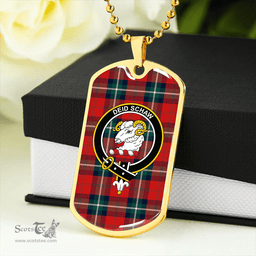 ScottishPlaid Ruthven Modern Clan Tartan Dog Tag Necklace - Crest Classic Scottish Plaid Tartan Plaid