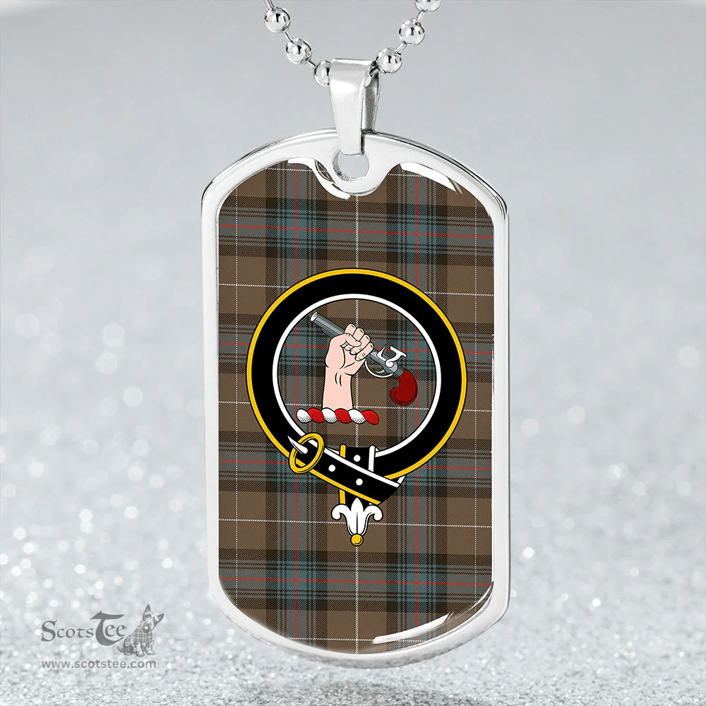 ScottishPlaid Semple Weathered Clan Tartan Dog Tag Necklace - Crest Classic Scottish Plaid Tartan Plaid
