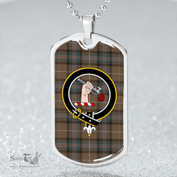 ScottishPlaid Semple Weathered Clan Tartan Dog Tag Necklace - Crest Classic Scottish Plaid Tartan Plaid