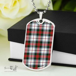Scottish MacDuff Dress Modern Clan Tartan Dog Tag Necklace - Classic Scottish Plaid Tartan Plaid