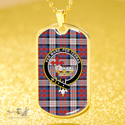 ScottishPlaid MacDonald Dress; Irish Ancient Clan Tartan Dog Tag Necklace - Crest Classic Scottish Plaid Tartan Plaid