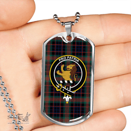 ScottishPlaid Newlands (Walker Newlands) Modern Clan Tartan Dog Tag Necklace - Crest Classic Scottish Plaid Tartan Plaid