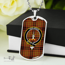 ScottishPlaid MacIntyre Strathfillan Ancient Clan Tartan Dog Tag Necklace - Crest Classic Scottish Plaid Tartan Plaid