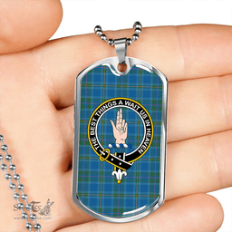 ScottishPlaid Miller # 2 Ancient Clan Tartan Dog Tag Necklace - Crest Classic Scottish Plaid Tartan Plaid