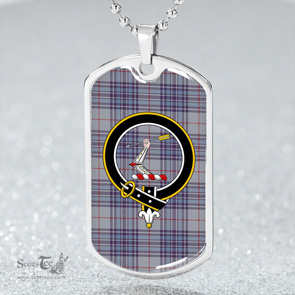 ScottishPlaid Thorburn USA (Thurburn USA) Weathered Clan Tartan Dog Tag Necklace - Crest Classic Scottish Plaid Tartan Plaid