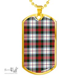 Scottish MacDuff Dress Modern Clan Tartan Dog Tag Necklace - Classic Scottish Plaid Tartan Plaid