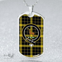 ScottishPlaid Raeburn Modern Clan Tartan Dog Tag Necklace - Crest Classic Scottish Plaid Tartan Plaid