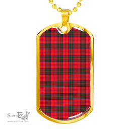 Scottish Drummond Modern Clan Tartan Dog Tag Necklace - Classic Scottish Plaid Tartan Plaid