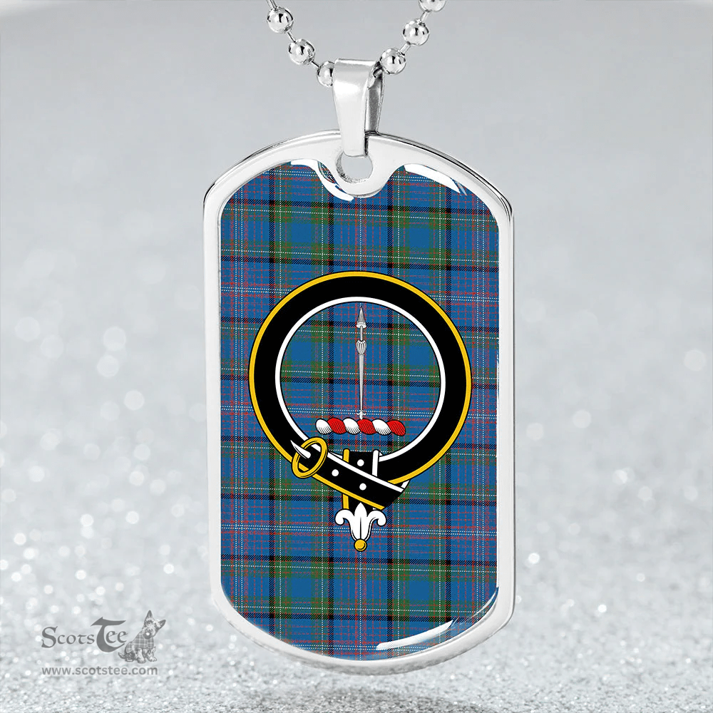 ScottishPlaid Rankin Ancient Clan Tartan Dog Tag Necklace - Crest Classic Scottish Plaid Tartan Plaid
