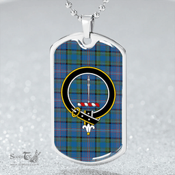 ScottishPlaid Rankin Ancient Clan Tartan Dog Tag Necklace - Crest Classic Scottish Plaid Tartan Plaid