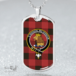ScottishPlaid MacGregor Rob Roy (Gregor Red & Black) Weathered Clan Tartan Dog Tag Necklace - Crest Classic Scottish Plaid Tartan Plaid
