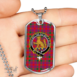 ScottishPlaid MacGowan Portrait (Gow Portrait) Modern Clan Tartan Dog Tag Necklace - Crest Classic Scottish Plaid Tartan Plaid